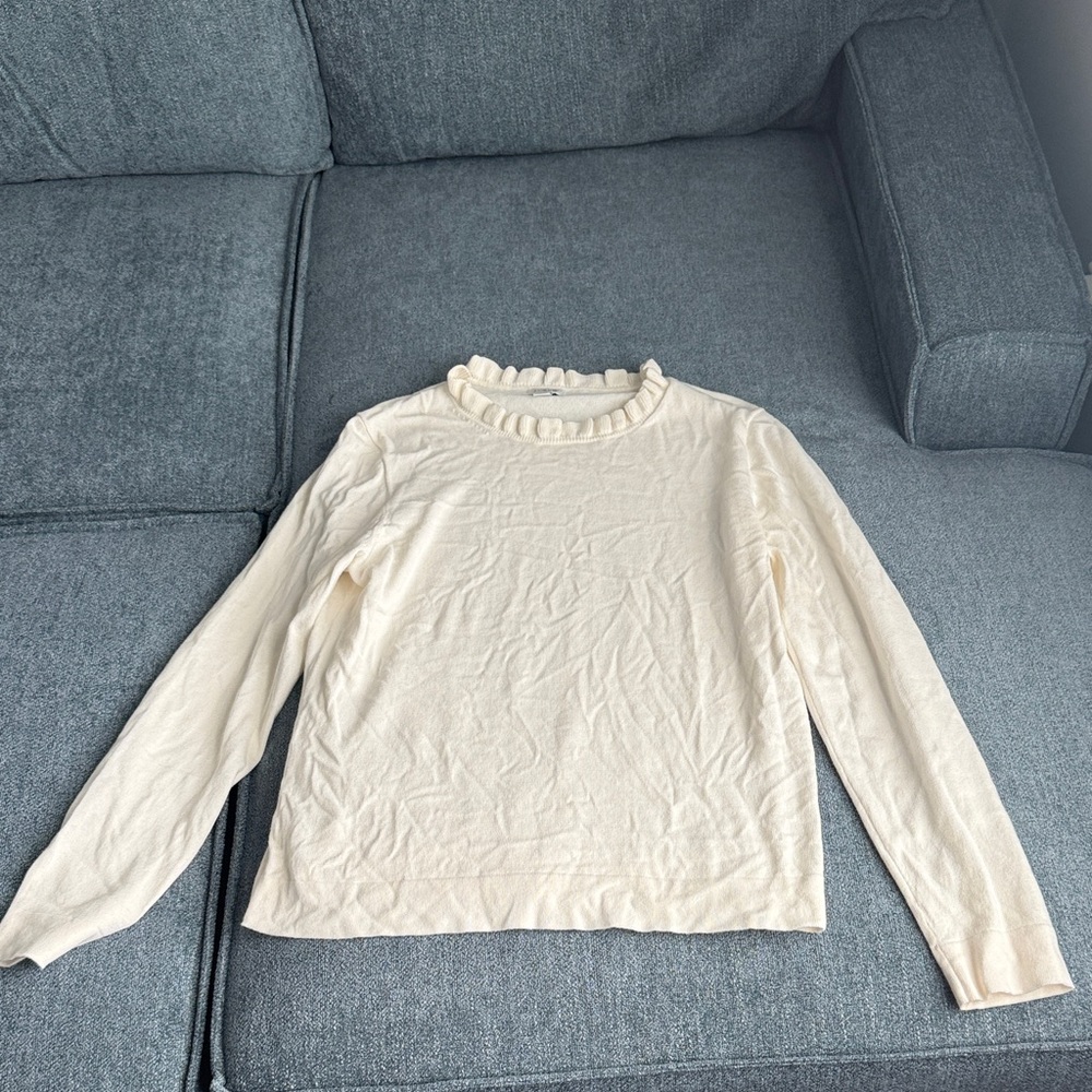 Cream Ruffled Women's Top